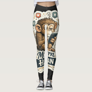 Leggings Humor Monstruo Humano Mono Teléfono Inteligente Re