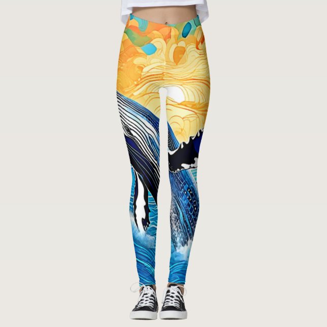 Leggings Humpback Sunset Leap Art (Anverso)