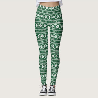 Leggings Hunter Green Fair Isle