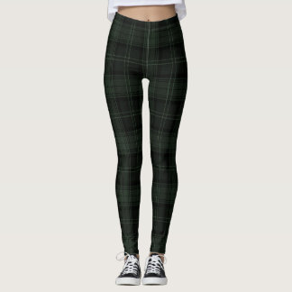 Leggings Hunter Green, Log Cabin, Marshland, Tartán; Placa