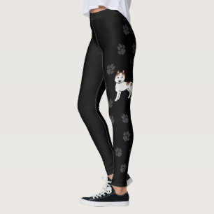 Leggings Husky Siberiano Pío Rojo de Dibujos Animados y Pat