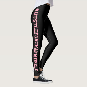 Leggings #Hustle para ese entrenamiento del rosa del negro