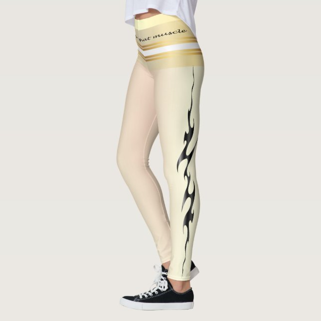 Leggings Hustre para ese músculo cita texto amarillo y negr (Izquierda)