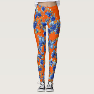 Leggings Hydrangea Naranja