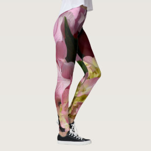 Leggings Hydrangeas rosa y crema