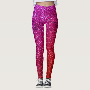 Leggings I love you chic pink glitter background