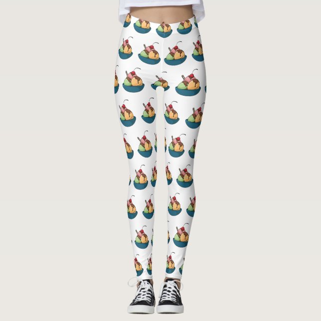Leggings Ice cream cartoon illustration  (Anverso)