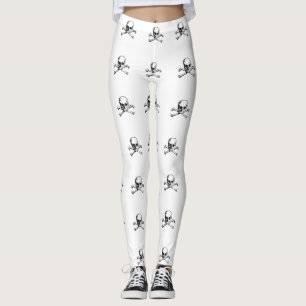 Leggings Icono del cráneo y del pirata de la bandera pirat