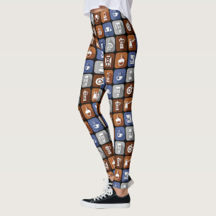 Leggings Iconos de café gráficos