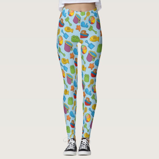 Leggings Iconos de juguetes de playa (Anverso)