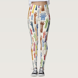 Leggings Iconos De Manos Elevadas Sin Marea