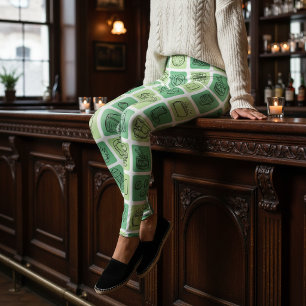 Leggings Iconos dibujados a mano de San Patricio ID635