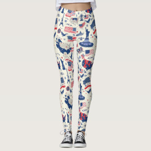 Leggings Íconos patrióticos - Estatua de la Libertad, Bande