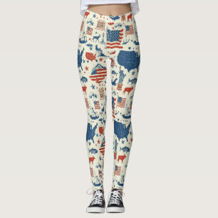 Leggings Íconos patrióticos - Estatua de la Libertad, Bande