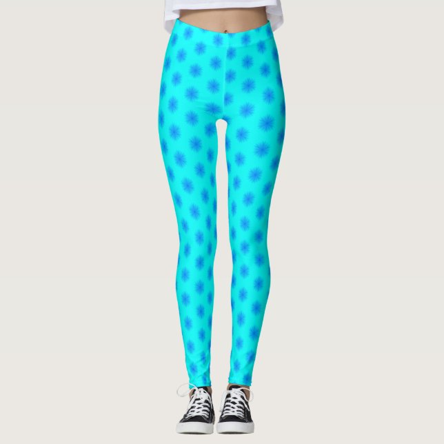 Leggings Icy Aqua y Blue Snflake Pattern (Anverso)