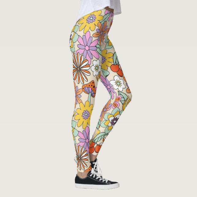 Leggings ID de energía de las flores Groovy 700929 (Derecha)