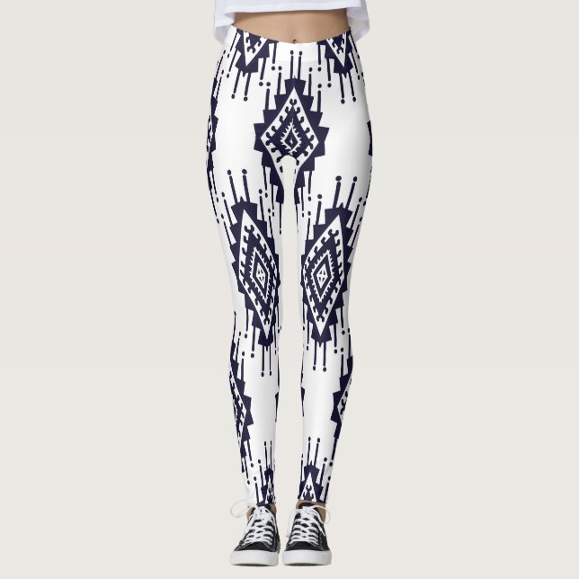 Leggings Ikat Boho Aztec Textile Motif (Anverso)