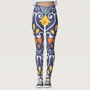Leggings Ikat Hecho a Mano: Tela Étnica Boho