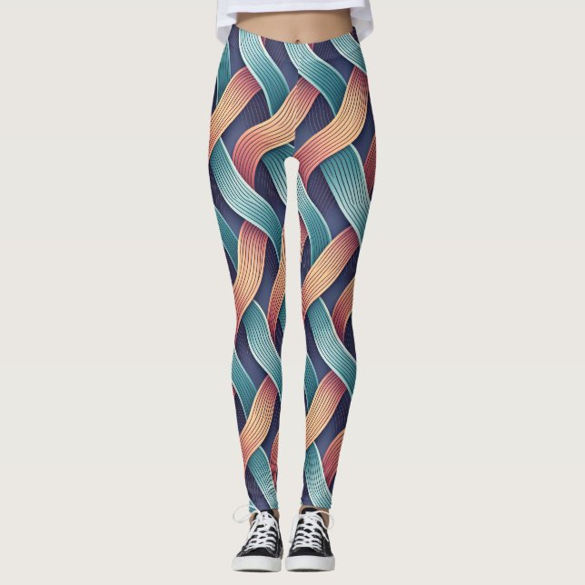 Leggings Ilusión de flujo de gradiente | Abstracto 3D conti (Anverso)