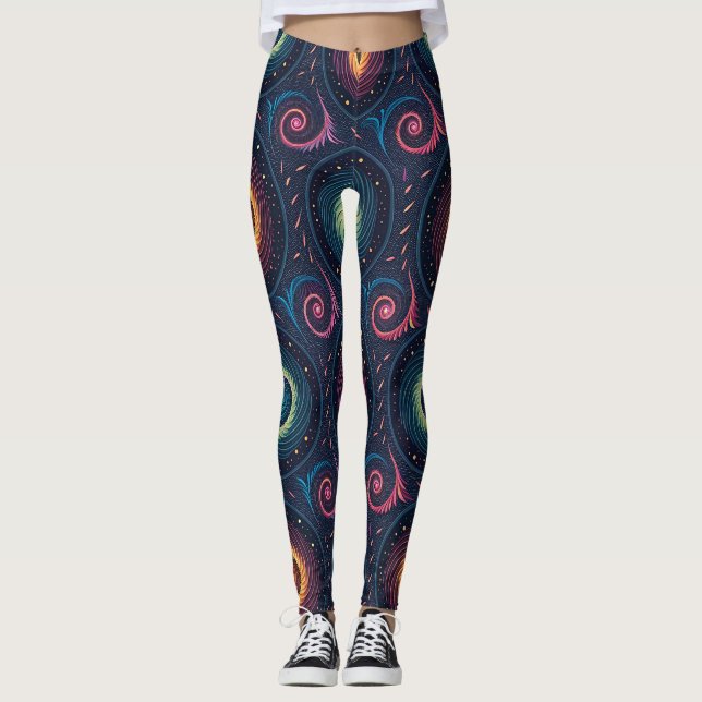 Leggings Ilusión de Galaxia Líquida | Gradiente Surrealista (Anverso)
