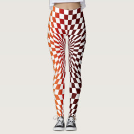Leggings Ilusión óptica de tablero de ajedrez estilo de art