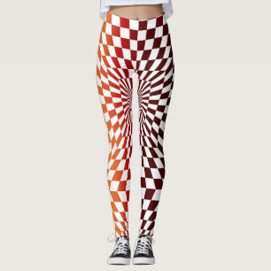 Leggings Ilusión óptica de tablero de ajedrez estilo de art
