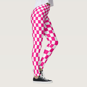 Leggings Ilusión óptica del rosa y blanco del modelo a