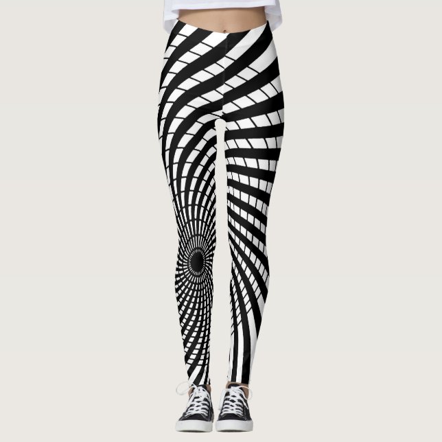 Leggings ILUSIÓN ÓPTICA Diseño hipnótico de arte geométrico (Anverso)