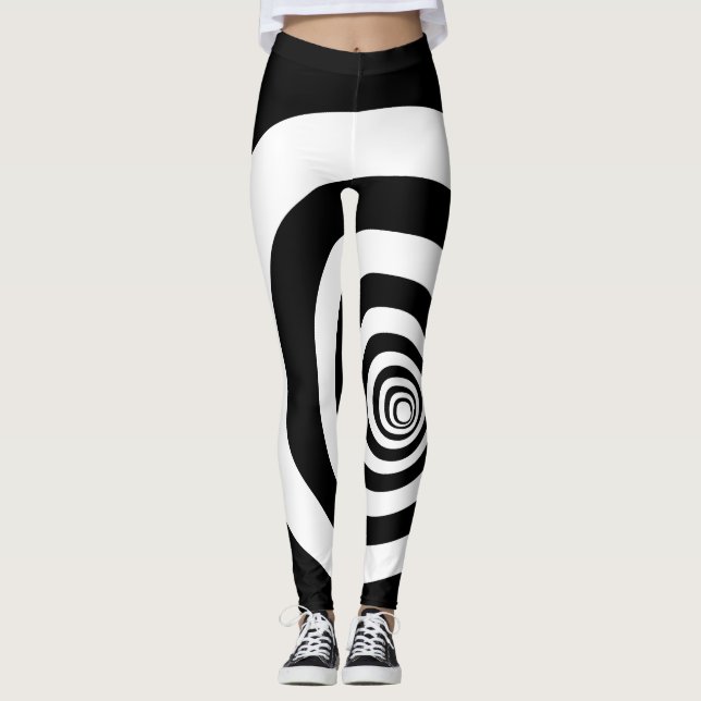 Leggings Ilusión óptica hipnótica Círculos concéntricos (Anverso)