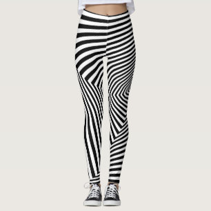 Leggings Ilusión óptica: Resumen geométrico a rayas.
