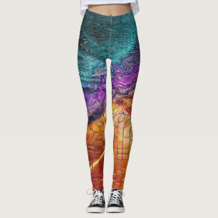 Leggings ilusión psicodélica arte colorido