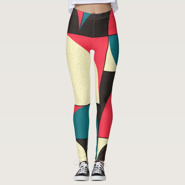 Leggings Ilustración abstracta geométrica de arte computaci (Anverso)