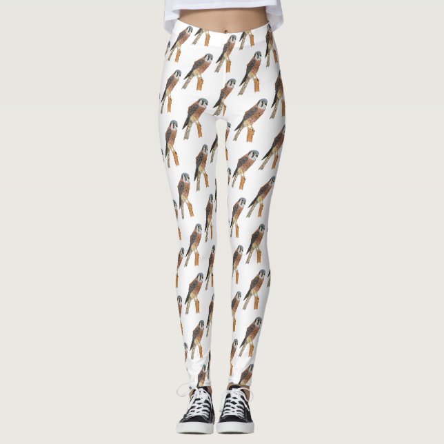 Leggings Ilustracion americano de aves de Kestrel (Anverso)