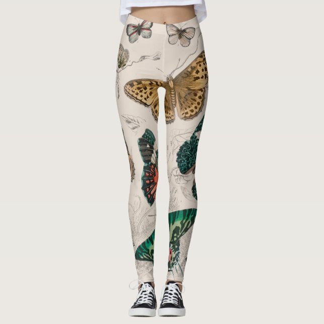 Leggings Ilustración antigua de mariposa: Orfebre de 1820 (Anverso)