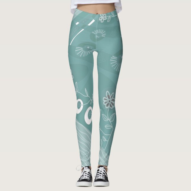 Leggings Ilustracion Bohemio Chintz Dusty Duck Huevo Azul 2 (Anverso)