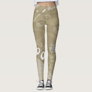 Leggings Ilustracion Bohemio Chintz Dusty Neutral Brown