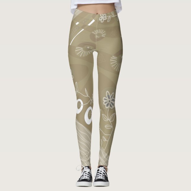Leggings Ilustracion Bohemio Chintz Dusty Neutral Brown (Anverso)