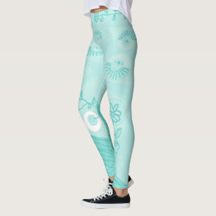 Leggings Ilustracion Bohemio Chintz Pastel Azul