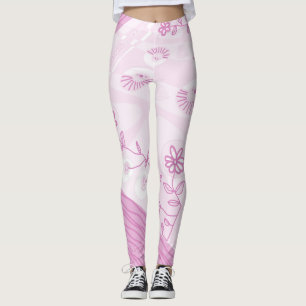 Leggings Ilustracion bohemio Chintz Pastel Rosa