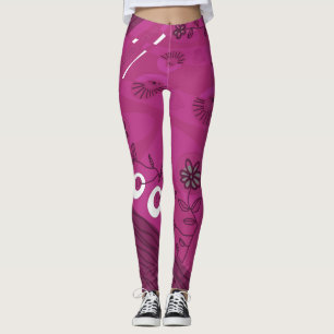 Leggings Ilustracion bohemio de Chintz Magenta 2