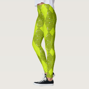 Leggings Ilustracion Chintz Bohemio Aguacate de Oliva Verde