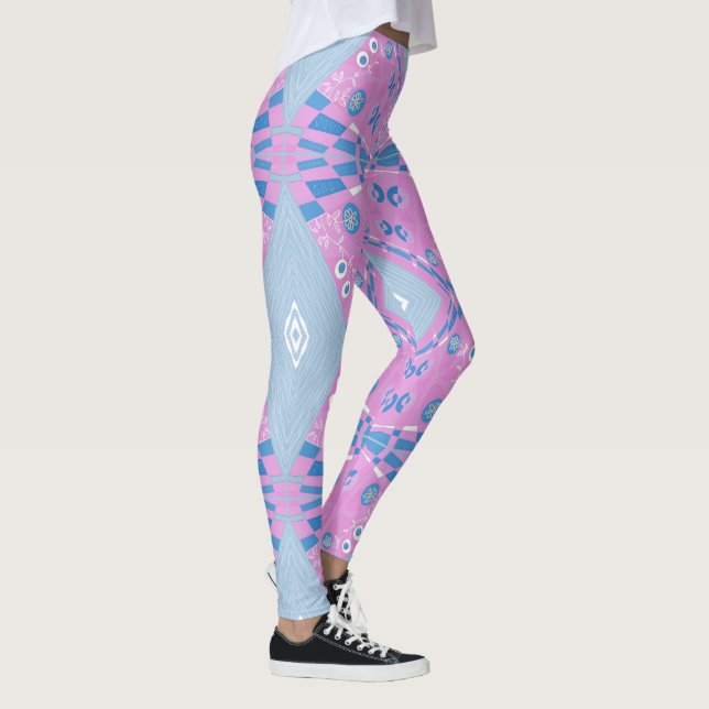 Leggings Ilustracion Chintz Bohemio Blanco Azul Rosa 3 (Derecha)