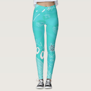 Leggings Ilustracion Chintz Bohemio Turquoise