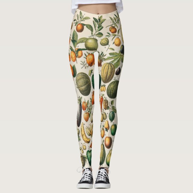 Leggings Ilustracion científico botánico de frutas (Anverso)