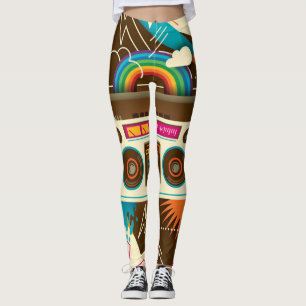 Leggings Ilustracion colorido de radio vintage abstracto
