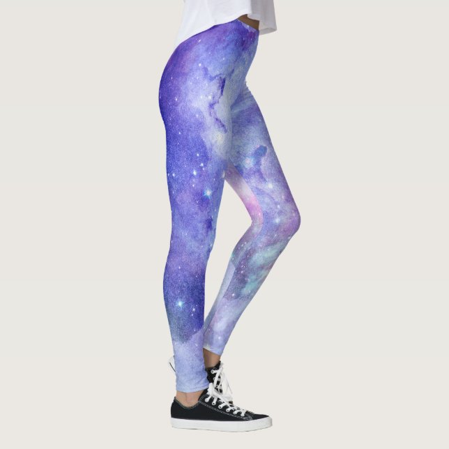 Leggings Ilustracion de acuarelas del espacio profundo (Derecha)