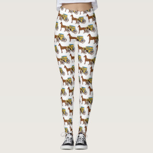 Leggings Ilustracion de caballos y carruajes reales