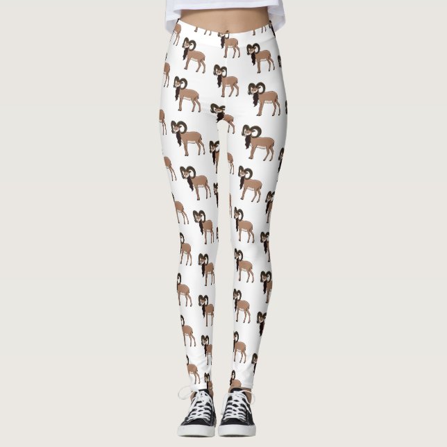 Leggings Ilustracion de cabra de Mouflon (Anverso)