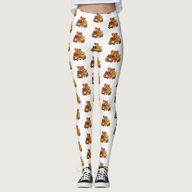 Leggings Ilustracion de camión de comida para perros calien (Anverso)