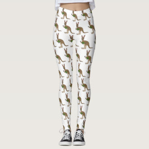 Leggings Ilustracion de canguro australiano bastante feliz